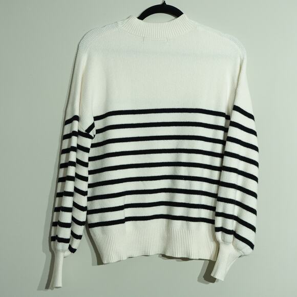 Zesica Womens Oversized Ribbed Knit Pullover Sweater Stripe Apricot Size Small - Picture 7 of 8